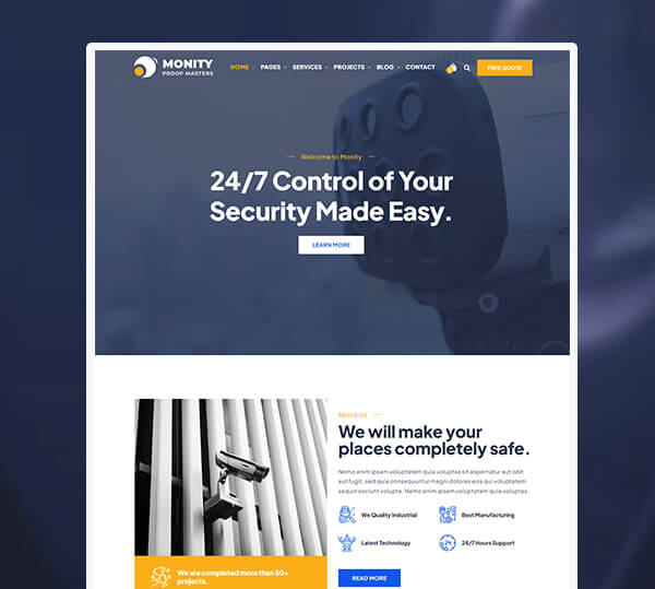 CCTV & Security WordPress Theme